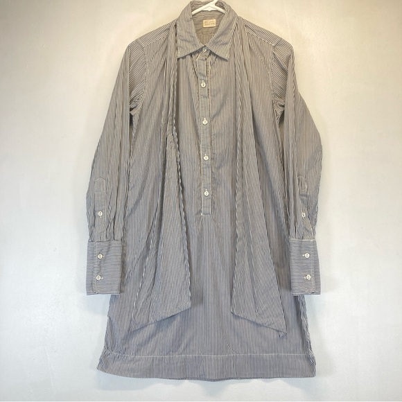 Nili Lotan Dresses & Skirts - Nili Lotan Shirt Dress Blue White Striped Button Down Front XS long Sleeve